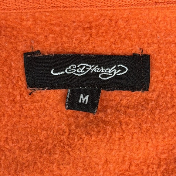 Ed Hardy Y2K Hoodie Double Sided Graphics Death Before Dishonor Crop Top Hoodie - Picture 11 of 12